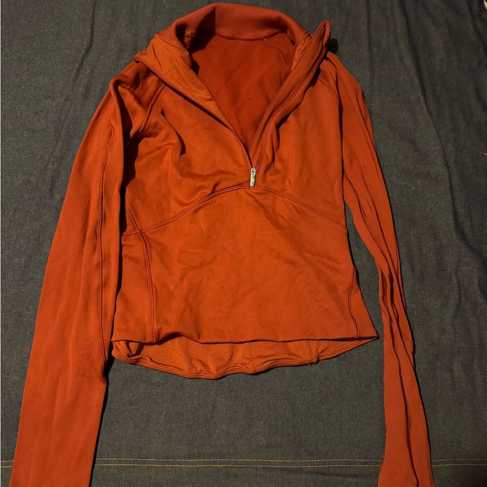 Lululemon Athletica Burnt Red Half-Zip Hoodie